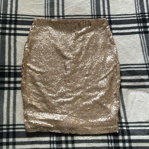 Lulus champagne sequin mini skirt size small